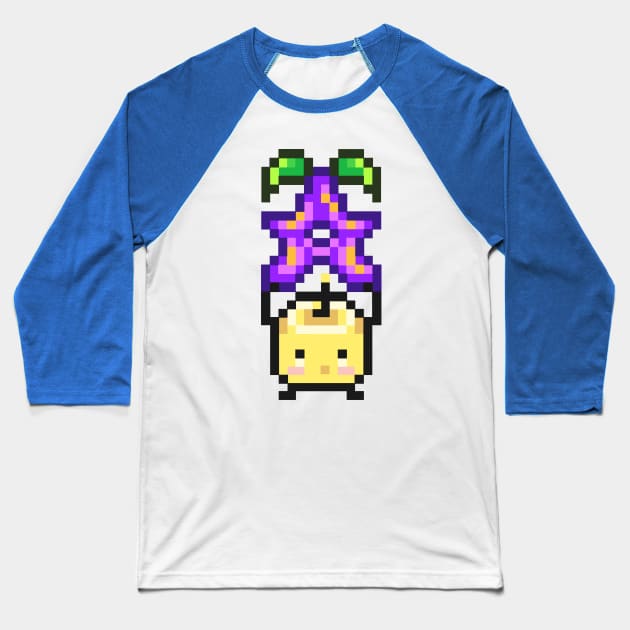 Yellow Junimo with Stardrop Baseball T-Shirt by TASCHE